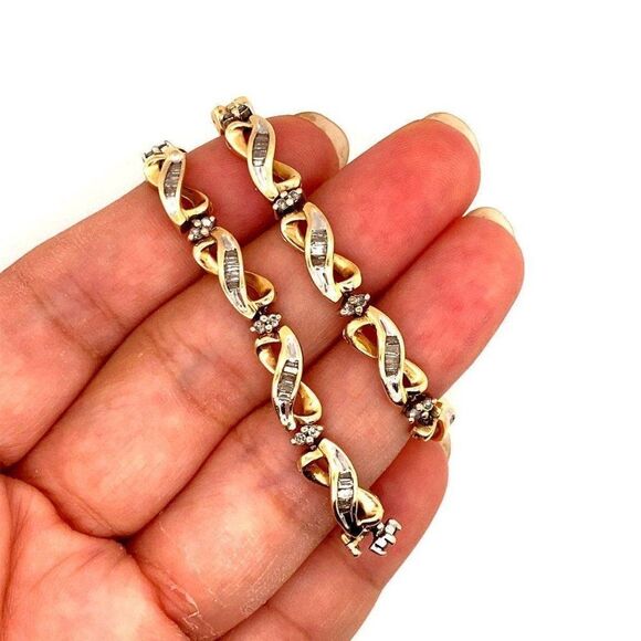 14k Infinity Diamond Bracelet - Picture 5 of 12